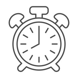 vintage alarm clock with button 8 pm am thin vector image