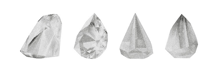 3d gradient geometric shapes with noise vector image