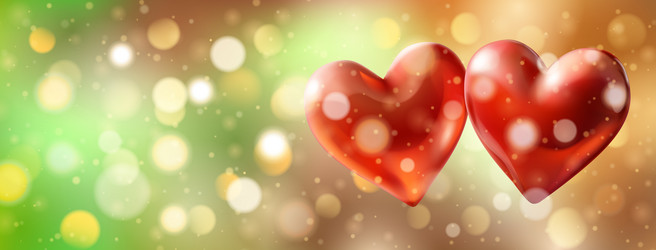 abstract bokeh background with hearts vector image