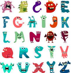 Colorful Monster Alphabet Icons Vector Image