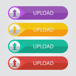 flat buttons upload vector image