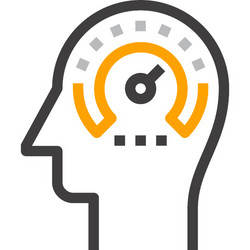 mind performance flat line web icon concept vector image