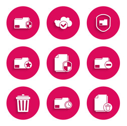 set document protection concept folder with clock vector image