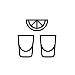 two shots and slice of lemon drinking menu at bar vector image