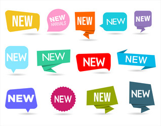 collection of modern colorful new note label mark vector