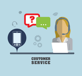 customer service technical icon set vector image