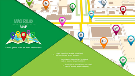 flat navigation system composition vector image