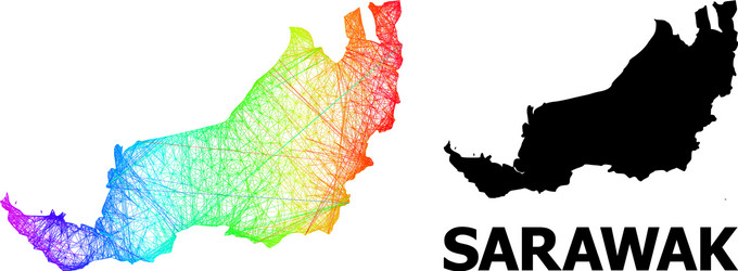 net map sarawak with spectral gradient vector image