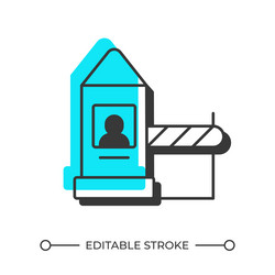 security guard cabin offset shadow line icon vector image