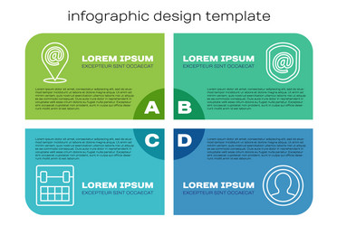 set line calendar location and mail e-mail vector image