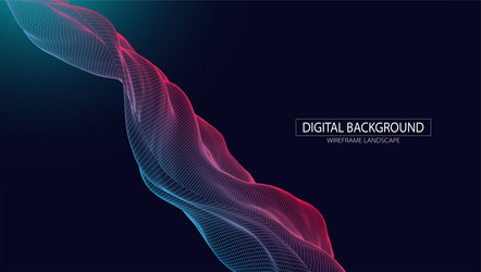 abstract background with waves 3d surface vector image