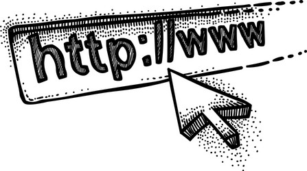 cartoon image of website icon go to web pictograph vector image