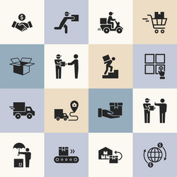 delivery logistic icons for web vector image