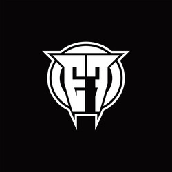 ef logo monogram with circle rounded shape design vector image
