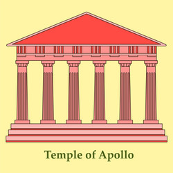 greece temple of apollo outline flat icon vector