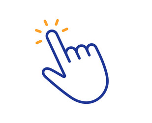 hand cursor line icon click action sign vector image