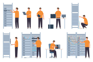 IT Support & Server Technicians vector image
