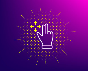 move gesture line icon slide arrow sign swipe vector image
