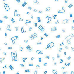 set line stereo speaker computer mouse and usb vector image