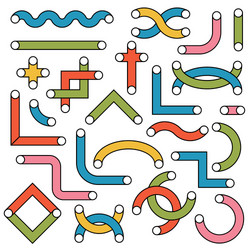 set with linear tube shapes for use in designs vector image