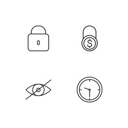 web linear icons set simple outline vector image