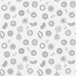bacteria minimal seamless pattern in thin vector image