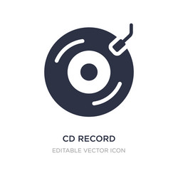 cd record icon on white background simple element vector image