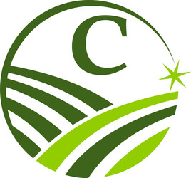 green project solution center initial c vector image