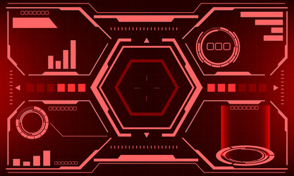hud sci-fi interface screen view red design vector image