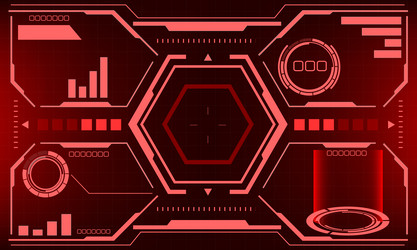 Hud sci-fi interface screen view red design vector