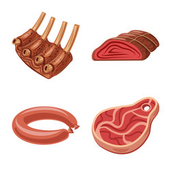 isolated object of meat and ham logo collection vector image