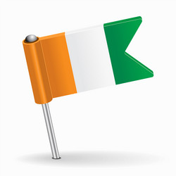 Ivorian Flag Map Pointer vector image
