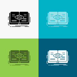 Knowledge book eye view growth icon over various vector