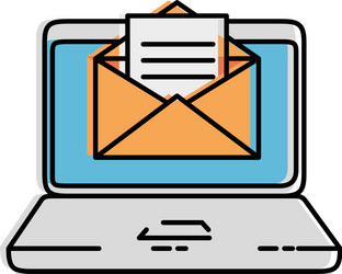 laptop computer with envelope vector image