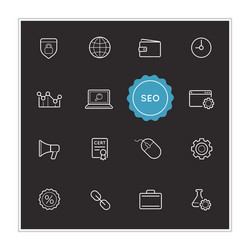 set of seo search engine optimization elements can vector image