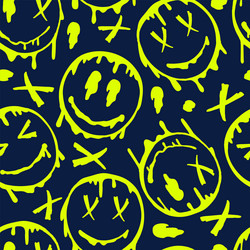 smile flowing smiling face seamless pattern vector image