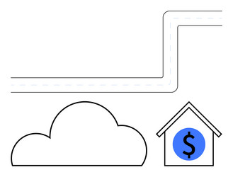 cloud computing and financial growth represented vector image