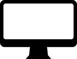 computer monitor icon in flat style for apps vector image
