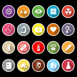 general hospital icons with long shadow vector