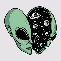 Alien head tattoo located on the tricep