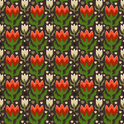 seamless pattern with bright flowers on dark vector image