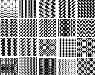 set of 20 monochrome elegant seamless patterns vector