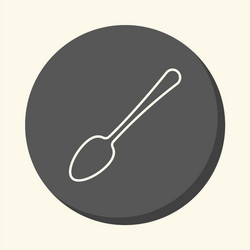 soup spoon round line icon with volume vector image