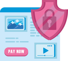 web page template with shield security vector image