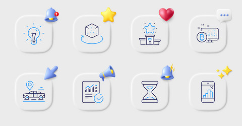 car place idea and time line icons for web app vector image