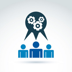 gears and cogs working team system theme icon vector image