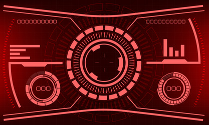 hud sci-fi interface screen view red design vector image