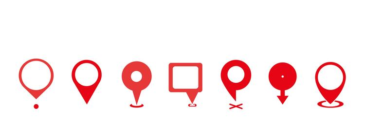 map pointers icon set location pin collection vector image