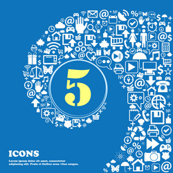 Number five icon sign nice set of beautiful icons vector