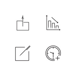 user interface linear icons set simple outline vector image